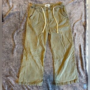 PAIGE Women's Olive Wide Leg Pants